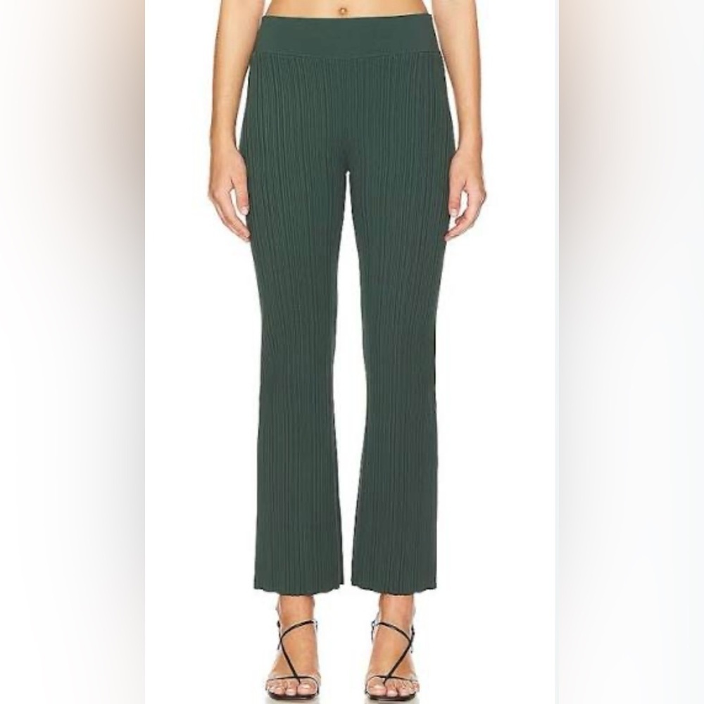 Veronica Beard Massaro Rib-Knit Pant - Size XL - NWT - forest green